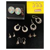 7 PAIRS OF SILVER-TONE EARRINGS - SOME MARKED 925