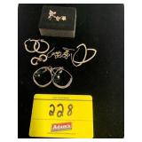 7 PAIRS OF SILVER-TONE EARRINGS - SOME MARKED 925