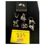 7 PAIRS OF SILVER-TONE EARRINGS - SOME MARKED 925