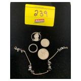 QUARTER PENDANT, 1936 BUFFALO NICKEL, SILVER-TONE
