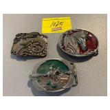 3 BELT BUCKLES OF ALL STYLES