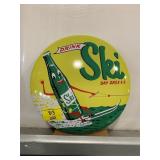 SKI SODA NOVELTY METAL BUTTON SIGN