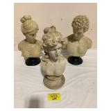 3 RESIN? PLASTIC? BUSTS