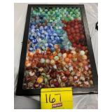 SHOWCASE W/ COLORFUL MARBLE COLLECTION - SOME