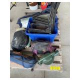 2 TENTS, COLEMAN AIR MATTRESS, BLOWER MOTOR,
