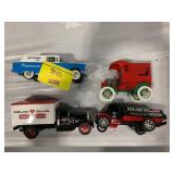 GROUP OF DIECAST ADVERTISING TRUCK BANKS OF ALL