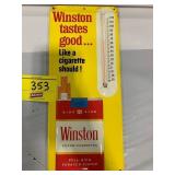 VINTAGE WINSTON CIGARETTE METAL THERMOMETER