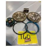GROUP OF CLOISONNE - 2 BANGLES, TREASURE CHEST