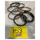 8 ASIAN CLOISONNE BANGLES