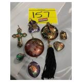 8 ASIAN CLOISONNE PENDANTS