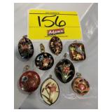 8 ASIAN CLOISONNE PENDANTS