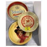 3 METAL BEER TRAYS - OLYMPIA, DUQUOIN STATE FAIR,