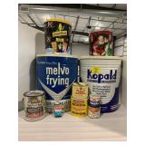 GROUP OF ADVERTISING TINS OF ALL KINDS