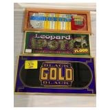 3 FRAMED GLASS PINBALL MACHINE GLASS PANELS