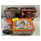 3 METAL LUNCHBOXES & 1 THERMOS