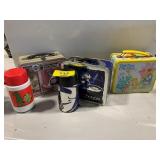 3 METAL LUNCHBOXES - 2 THERMOS