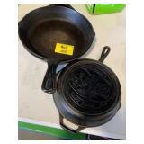 3 CAST IRON SKILLETS