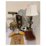 WOOD HANGERS, BRASS LAMPS, FOLDING LAMP,