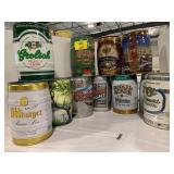 GROUP OF METAL KEG CANS OF ALL BRANDS