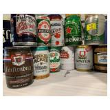 GROUP OF METAL KEG CANS OF ALL BRANDS