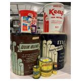 GROUP OF ADVERTISING TINS OF ALL KINDS