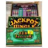 3 FRAMED GLASS PINBALL MACHINE GLASS PANELS