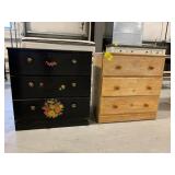 2 WOODEN 3-DRAWER CHESTS