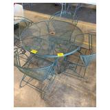 OUTDOOR METAL PATIO TABLE & 4 CHAIRS
