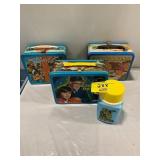 3 METAL LUNCHBOXES & 1 THERMOS