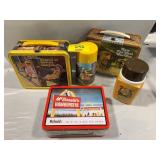 3 METAL LUNCHBOXES - 2 THERMOS