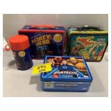 3 METAL LUNCHBOXES & 1 THERMOS