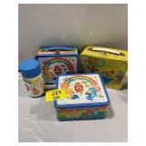 3 METAL LUNCHBOXES & 1 THERMOS