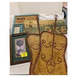 LARGE WICKER FAN DECOR PAIR, WALL ART OF ALL