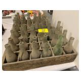 2 WOODEN CRATE FULL OF ANTIQUE BOTTLES