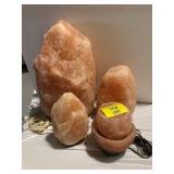 4 PINK SALT BLOCK LAMPS