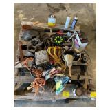 PAINTING SUPPLIES, EXTENSION CORD, ROPE, REEL OF