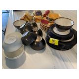 FRUIT THEMED & BLACK RIM CHINA SETS