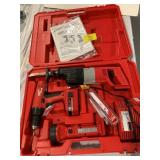 MILWAUKE TOOL SET IN CASE W/ BATTERY & CHARGER -