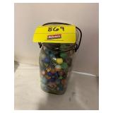 JAR OF MARBLES OF ALL KINDS