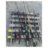 PALLET OF FISHING RODS & REELS