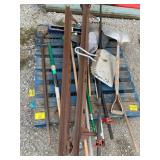 LONG HANDLE TOOLS, BED RAILS, DUST PAN, FISH NET,