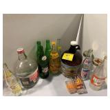 CHARACTER GLASSES, GLASS SODA BOTTLES OF ALL