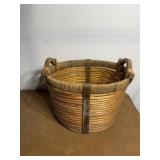Basket with two wooden handles
