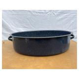 XL blue speckled graniteware roaster