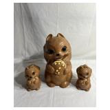 Ceramic Squirrel Cookie Jar and salt and pepper sh