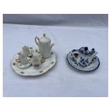 Lot of 2 mini glass tea sets