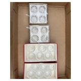 Flat of 19 glass individual salt dips