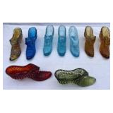 Flat of 9 glass shoes