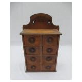 8 drawer wooden hanging spice rack