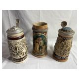 Lot of 3 beer steins.  One is marked Avon 66574, o